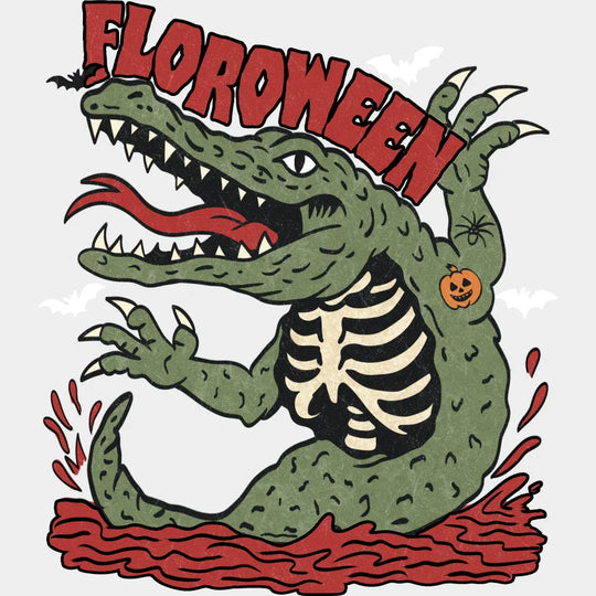 Floroween - Halloween DTF Transfer Adult Unisex - S & M (10’’) / Light Color Design (See Imaging)