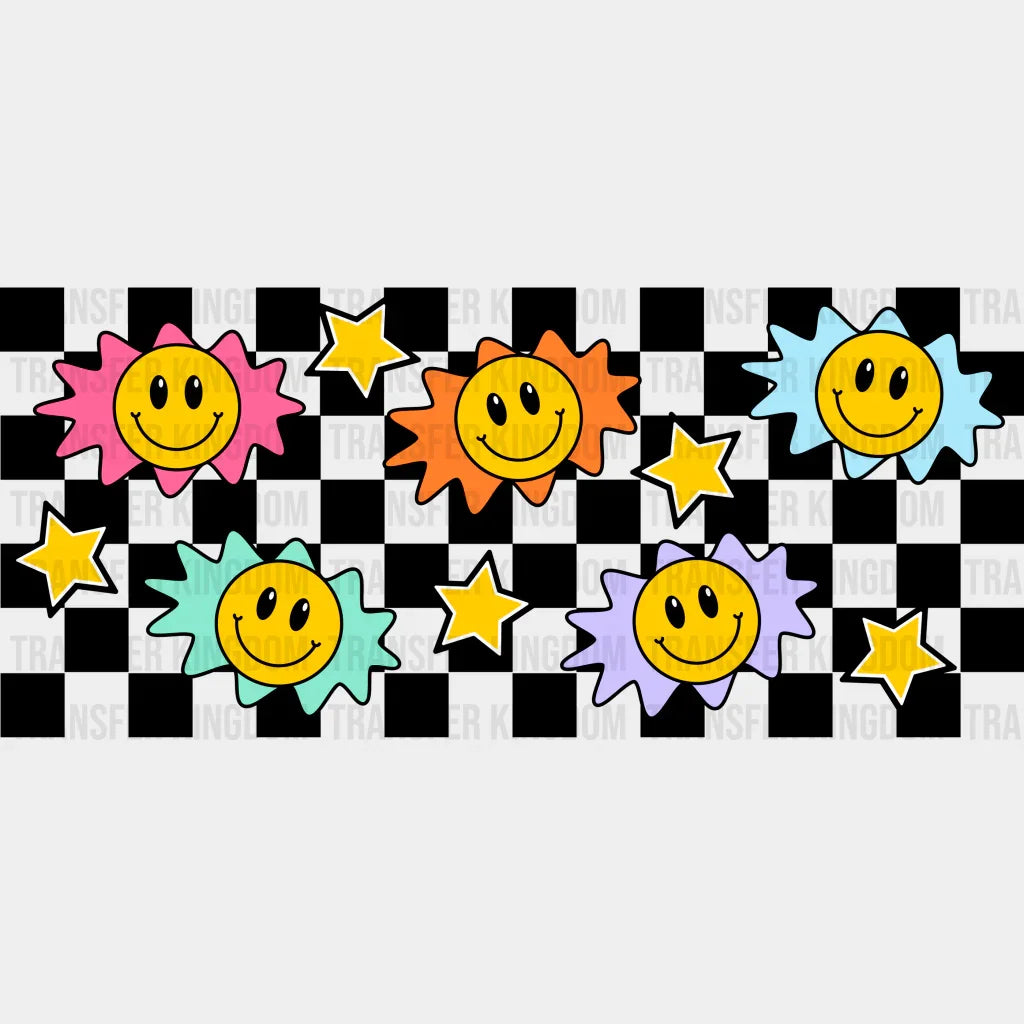 Flower Smilies Uv Dtf Transfer Cup Wrap Sticker