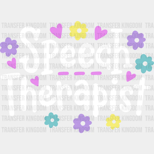 Flower Speech Therapist Design - Dtf Heat Transfer Unisex S & M (10’’) / Light Color See Imaging