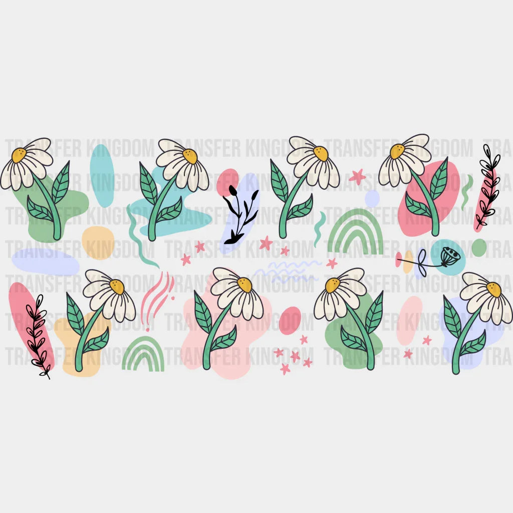 Flower Uv Dtf Transfer Cup Wrap Sticker