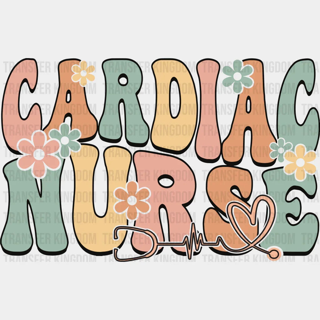 Flowers Cardiac Nurse Design - Cardiactic Dtf Heat Transfer