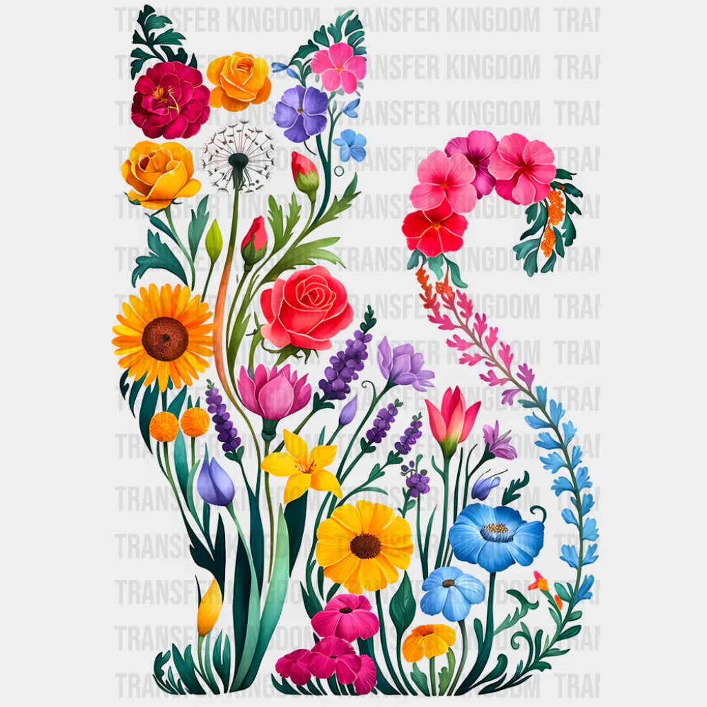 Flowers - Cats DTF Transfer