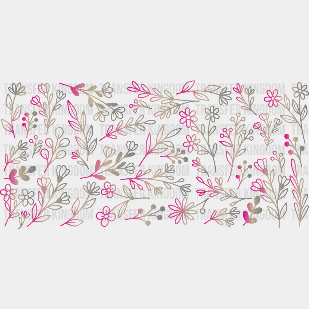 Flowers Uv Dtf Transfer Cup Wrap Sticker