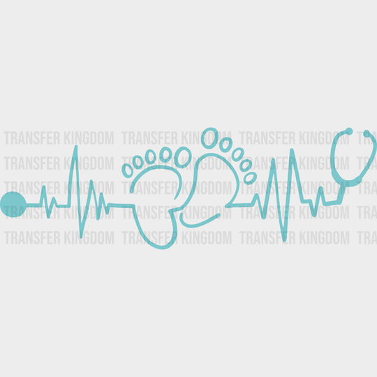 Foot Print, ECG Line - Pediatric Nurse DTF Transfers transfer-kingdom