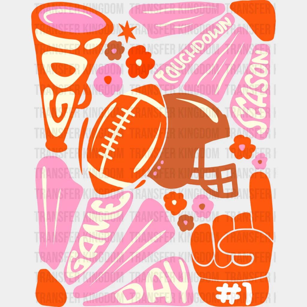 Football Doodles Design - Dtf Heat Transfer