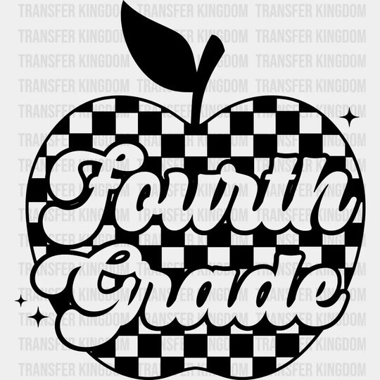 Fourth Grade B&W - Back To School DTF Transfer Adult Unisex - S & M (10’’) / Dark Color Design (See Imaging)