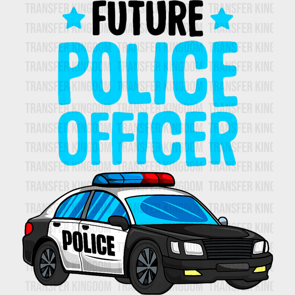 Future Police Officer Blue Design - Police DTF Transfers Adult Unisex - S & M (10’’) / Dark Color Design (See Imaging)