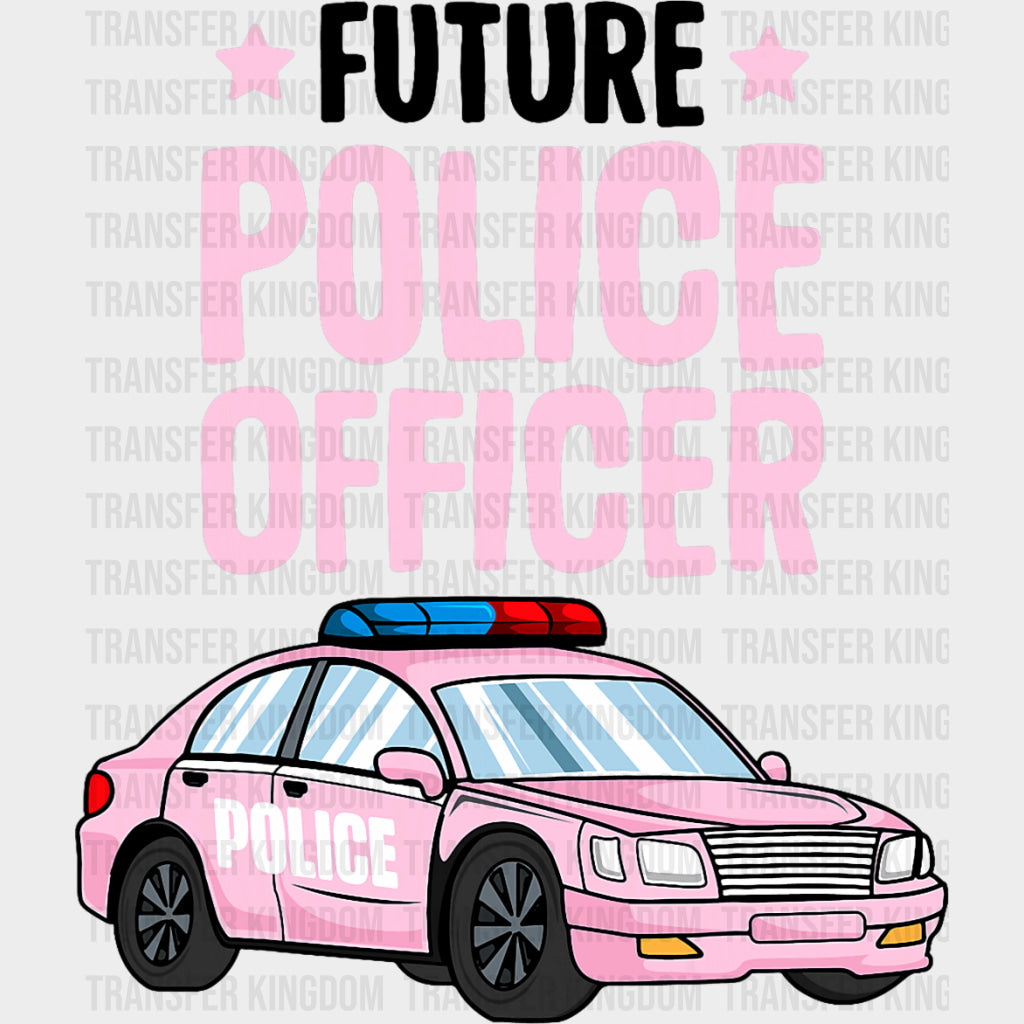 Future Police Officer Pink Design - Police DTF Transfers Adult Unisex - S & M (10’’) / Dark Color Design (See Imaging)