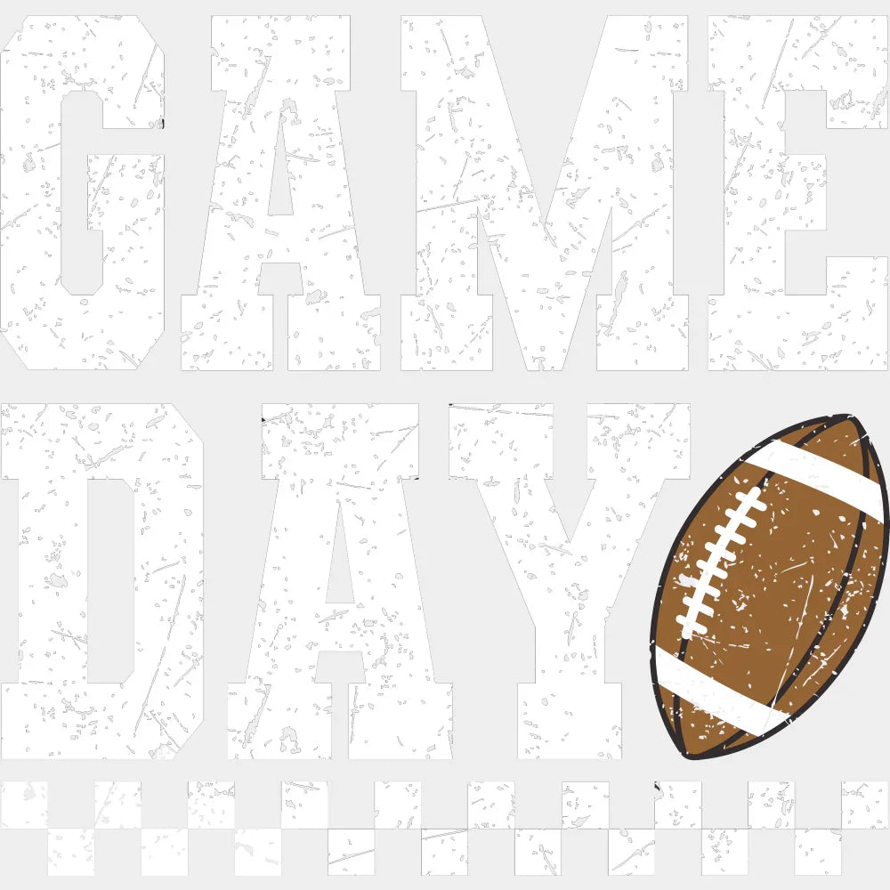 Game Day B&W Game Day DTF Transfer Adult Unisex S & M (10’’) / Light Color Design (See Imaging)