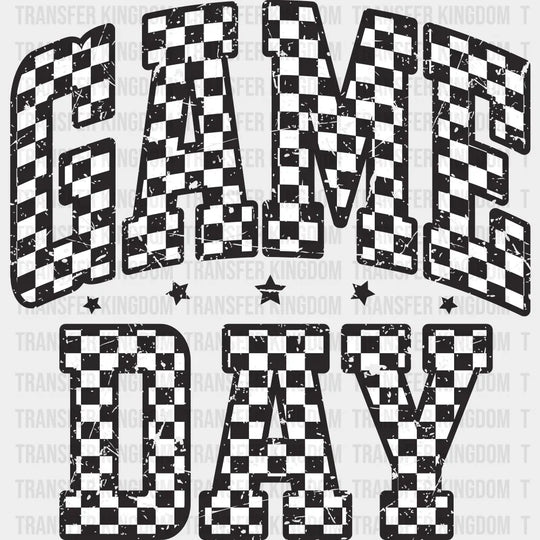 Game Day Checkered Design Game Day DTF Transfer Adult Unisex S & M (10’’) / Dark Color Design (See Imaging)
