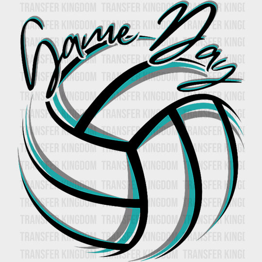 Game Day Teal & Grey - Volleyball DTF Transfers transfer-kingdom Dark Color Design (See Imaging)