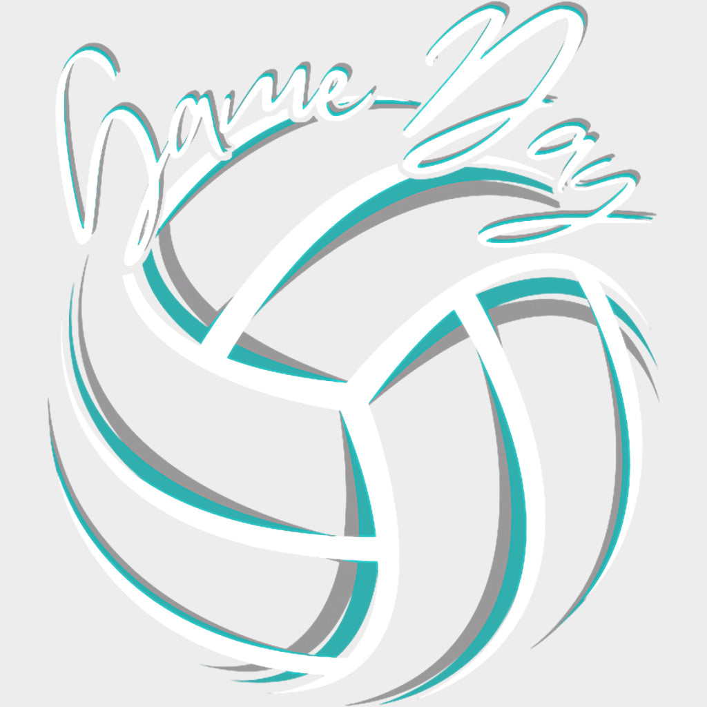 Game Day Teal & Grey - Volleyball DTF Transfers transfer-kingdom Light Color Design (See Imaging)