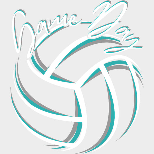 Game Day Teal & Grey - Volleyball DTF Transfers transfer-kingdom Light Color Design (See Imaging)