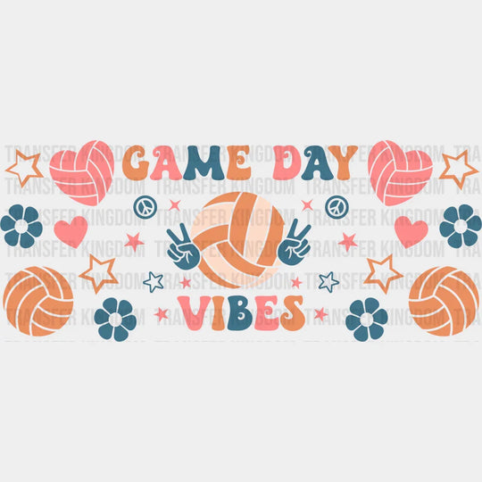 Game Day Vibes - Volleyball Cup Wrap Uv Sticker Permanent Dtf Decal
