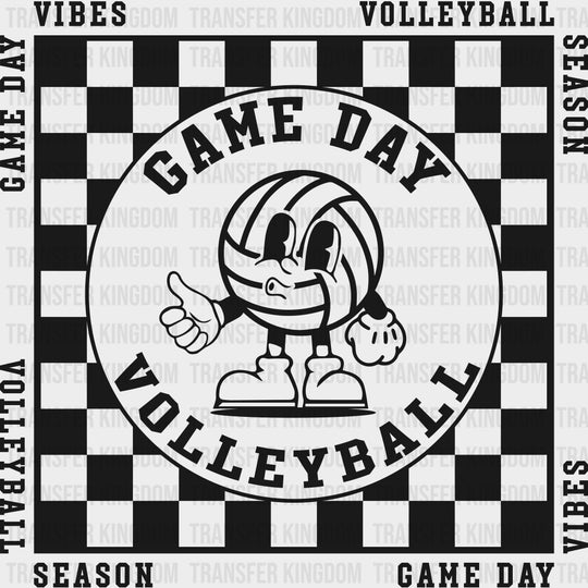 Game Day Volleyball Retro Design - Volleyball DTF Transfers Adult Unisex - S & M (10’’) / Dark Color Design (See