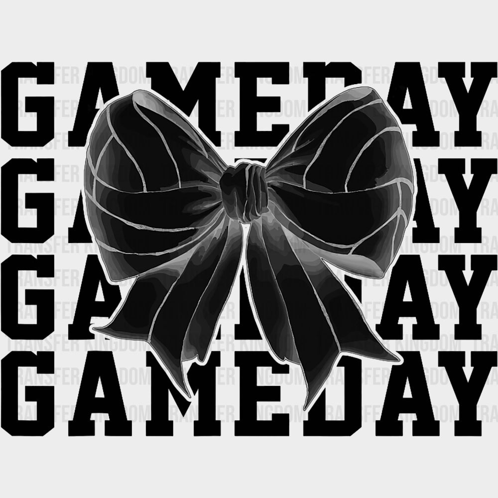 Gameday B&W Ribbon - Volleyball DTF Transfers Adult Unisex - S & M (10’’) / Dark Color Design (See Imaging)