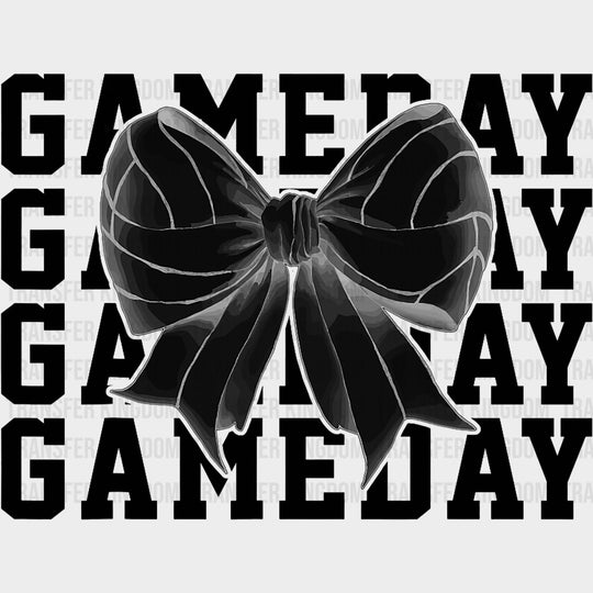 Gameday B&W Ribbon - Volleyball DTF Transfers Adult Unisex - S & M (10’’) / Dark Color Design (See Imaging)