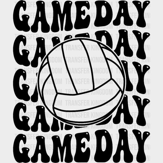 Gameday B&W - Volleyball DTF Transfers transfer-kingdom Dark Color Design (See Imaging)
