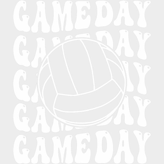 Gameday B&W - Volleyball DTF Transfers transfer-kingdom Light Color Design (See Imaging)