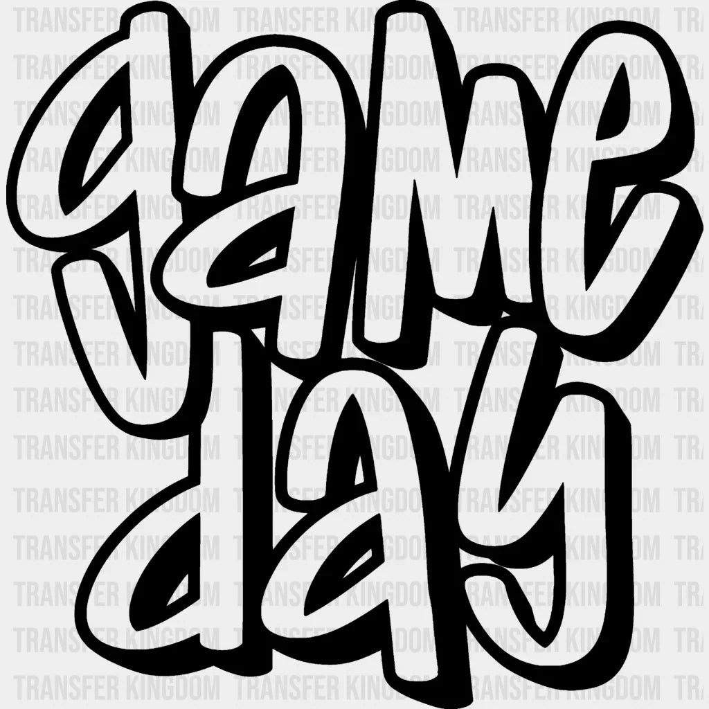 Gameday Graffiti Style Design - Dtf Heat Transfer Unisex S & M (10’’) / Dark Color (See Imaging)