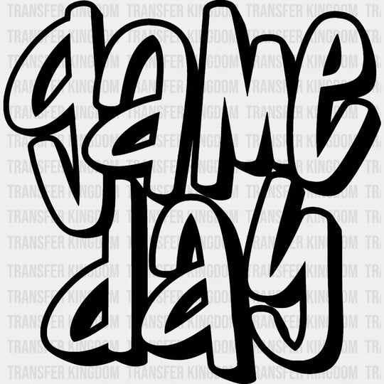 Gameday Graffiti Style Design - Dtf Heat Transfer Unisex S & M (10’’) / Dark Color (See Imaging)