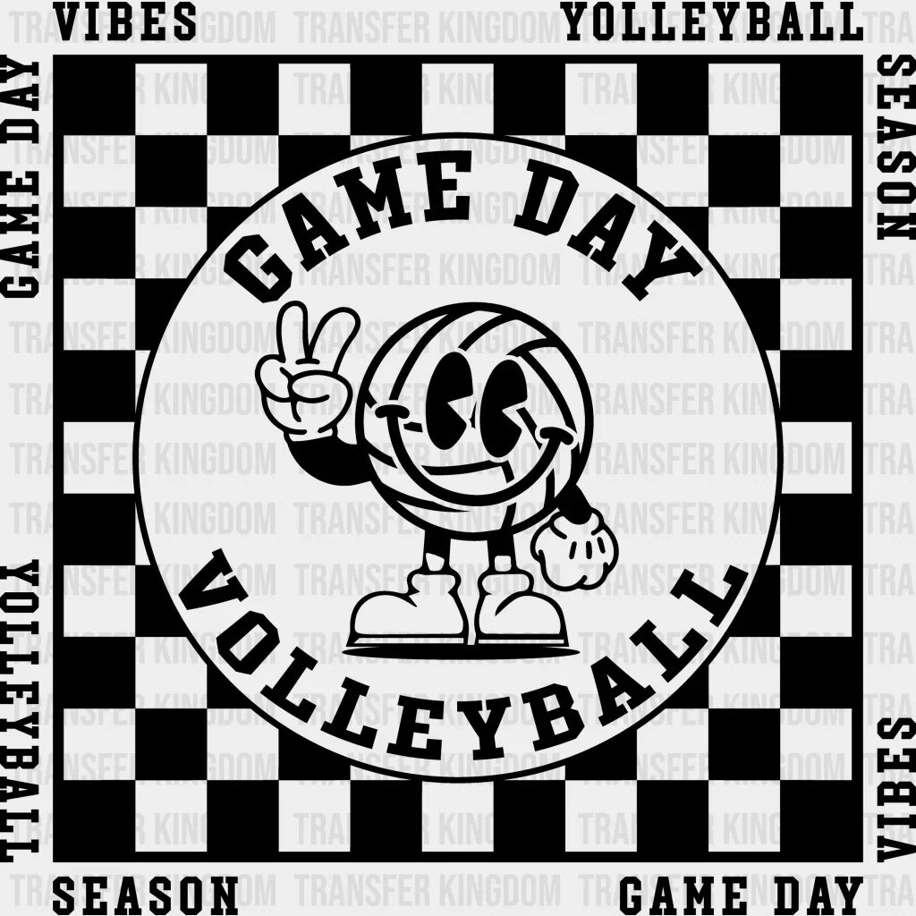 Gameday Volleyball Design - Dtf Heat Transfer Unisex S & M (10’’) / Dark Color (See Imaging)