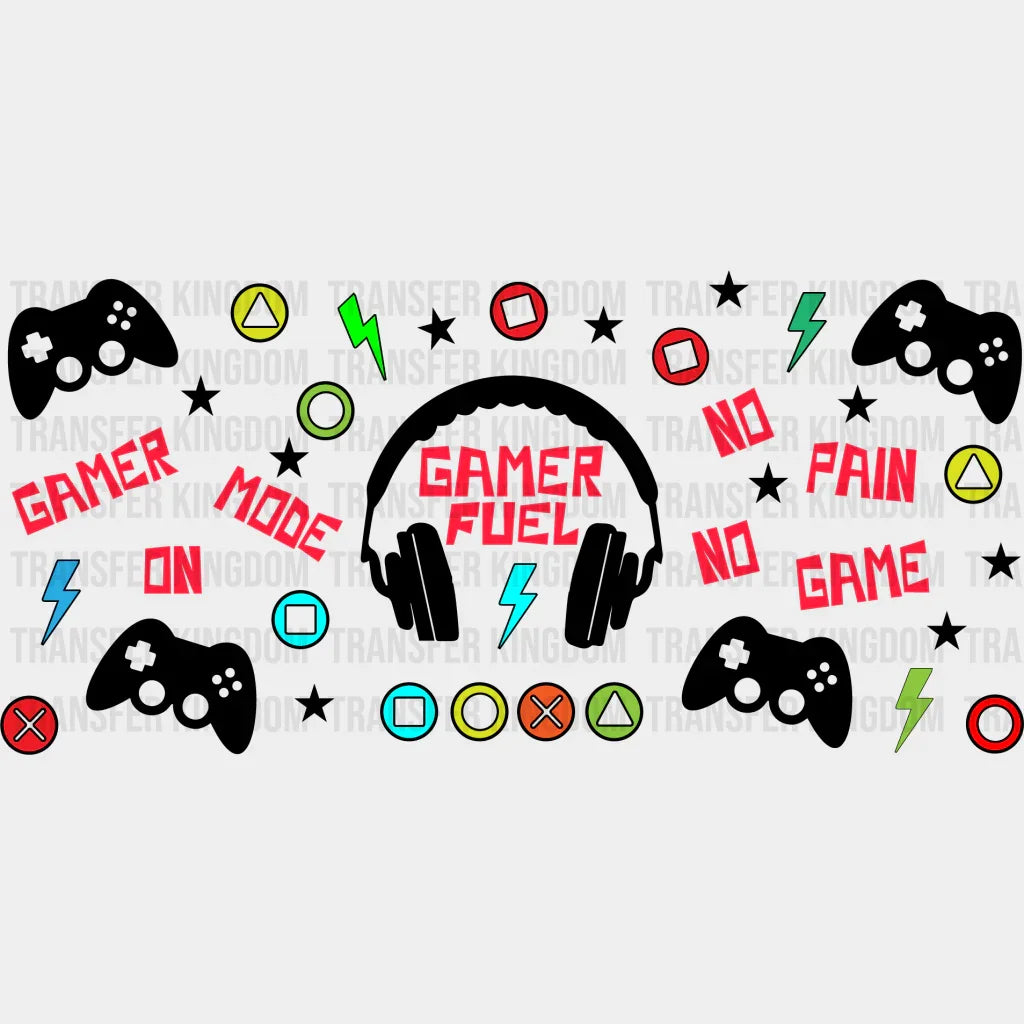 Gamer Fuel Uv Dtf Transfer Cup Wrap Sticker