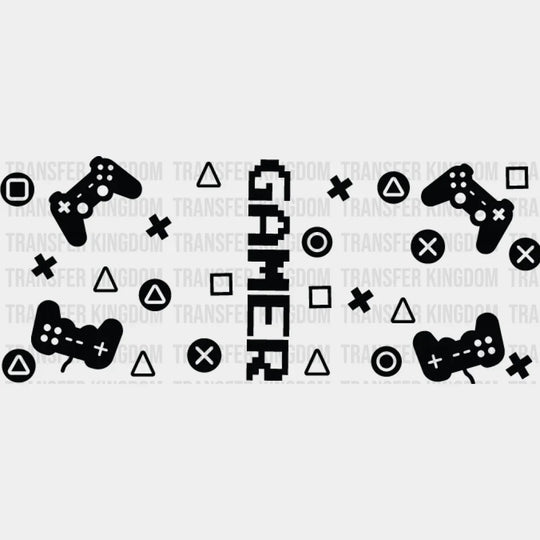 Gamer Pixel Font - Video Games Cup Wrap Uv Sticker Permanent Dtf Decal