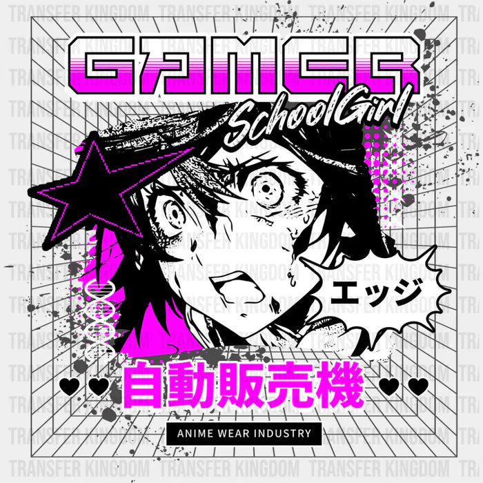 Gamer School Girl - Anime DTF heat transfer