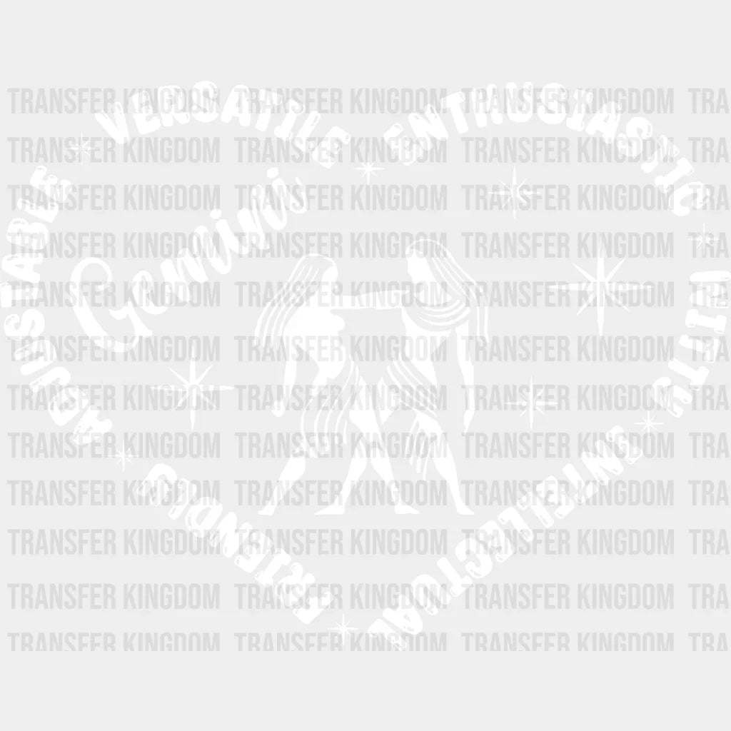Gemini Heart Design - Zodiac & Horoscopes Dtf Heat Transfer Unisex S M (10’’) / Light Color See