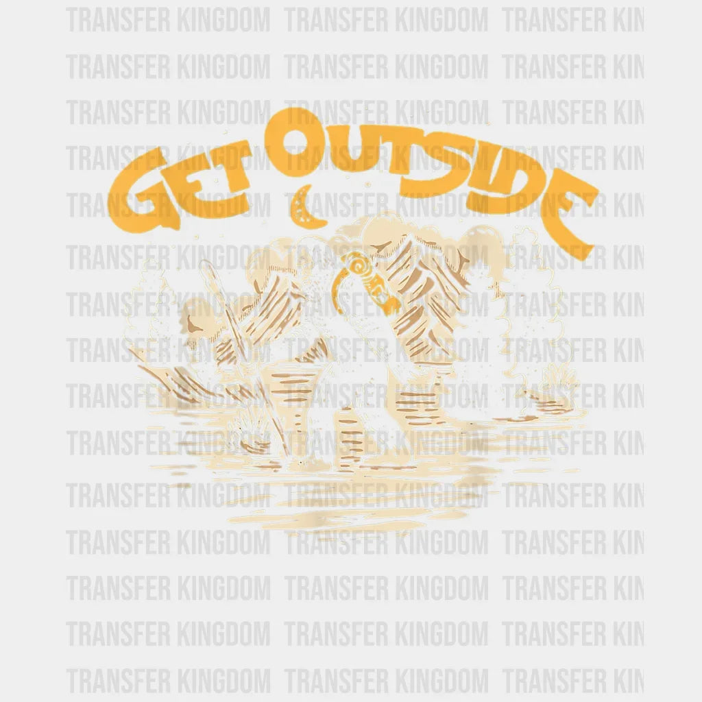 Get Outside! Hiking Sasquatch Design - Dtf Heat Transfer