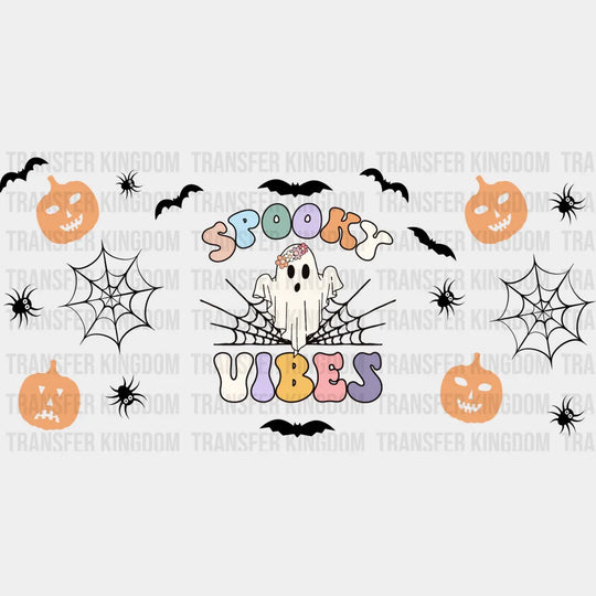 Ghost And Pumpkins - Halloween Cup Wrap Uv Sticker Permanent Dtf Decal