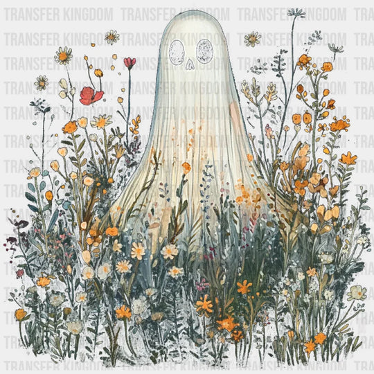 Ghost In Flowers 3 Halloween DTF Transfer