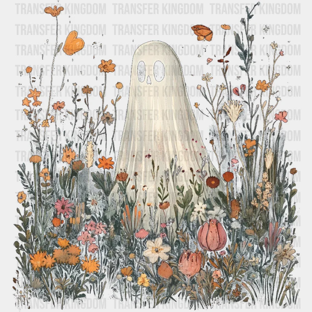 Ghost In Flowers Halloween DTF Transfer