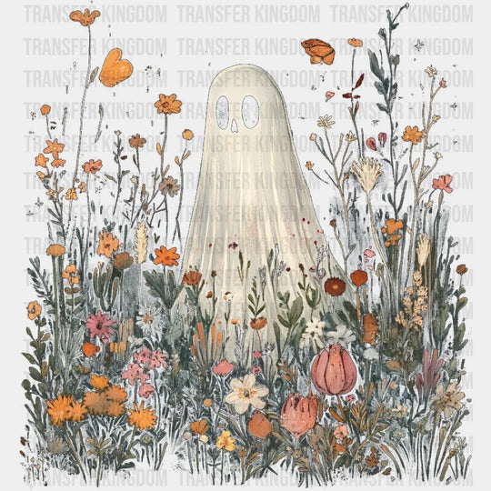 Ghost In Flowers Halloween DTF Transfer