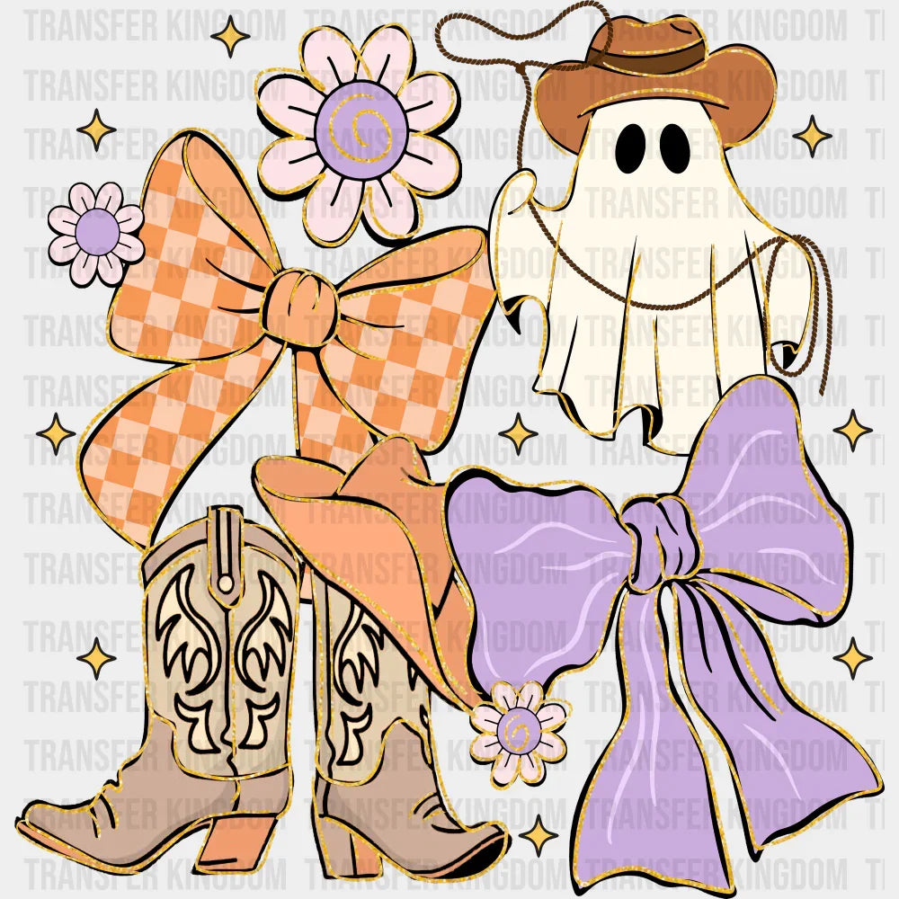 Ghost Ribbons Cowboy Boots - Halloween DTF Transfer