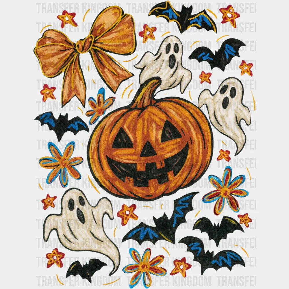 Ghosts Pumpkin Flowers - Halloween DTF Transfer