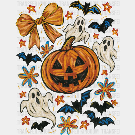 Ghosts Pumpkin Flowers - Halloween DTF Transfer