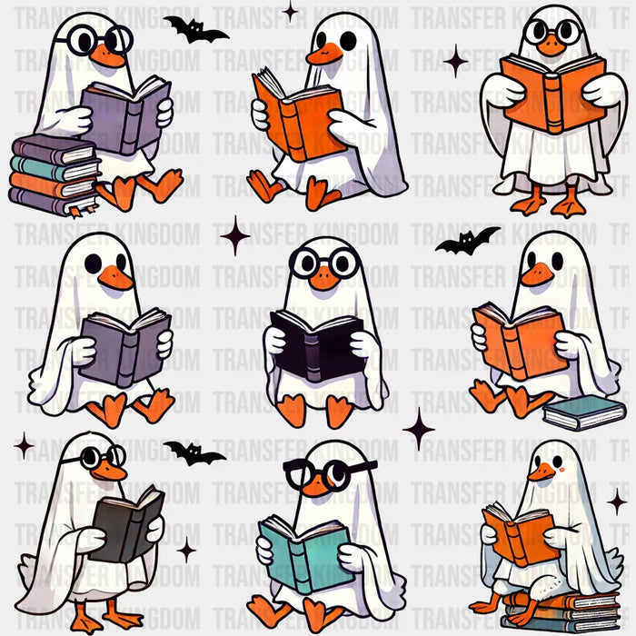 Ghosts Reading B&W - Halloween DTF Transfer