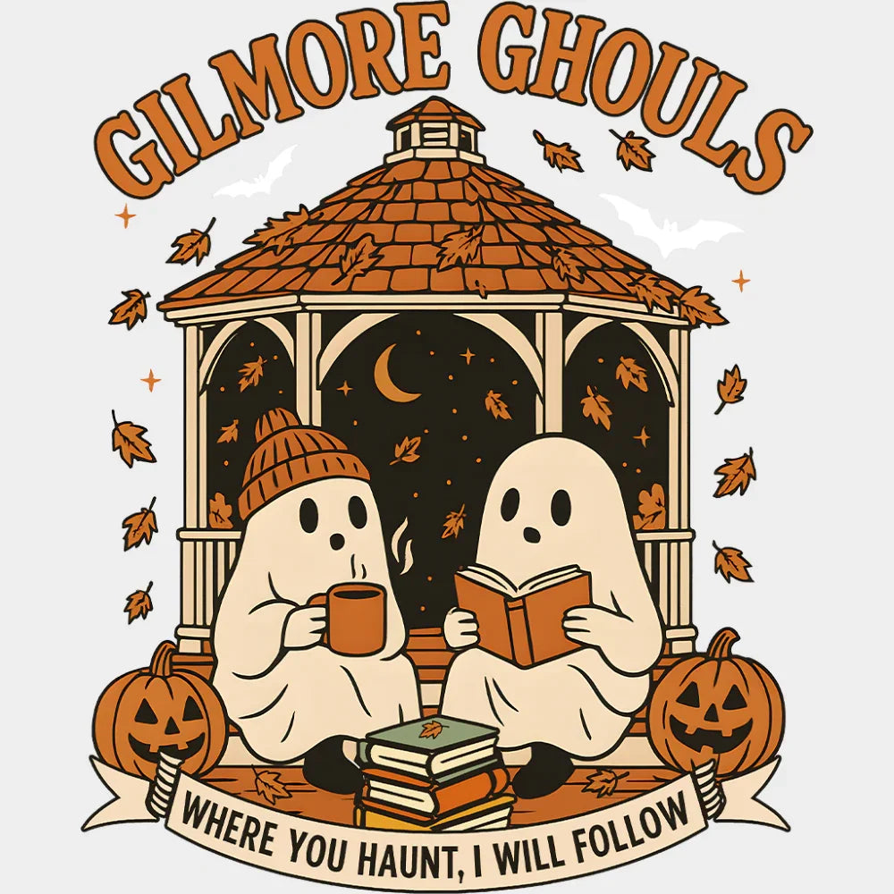 Gilmore Ghouls Where You Haunt I Will Follow Halloween DTF Transfer Adult Unisex S & M (10’’) / Light Color Design (See