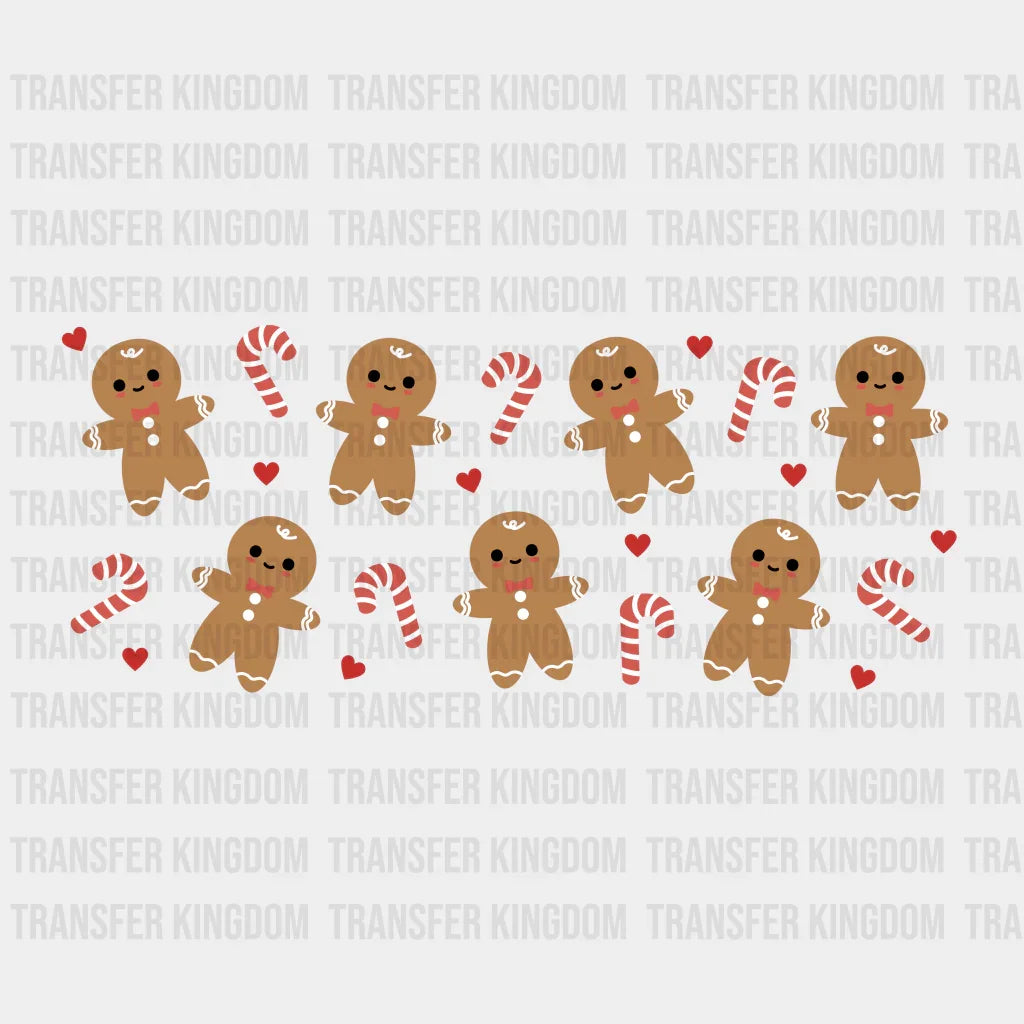 Gingerbread Men And Peppermints Christmas Uv Dtf Transfer Cup Wrap Sticker