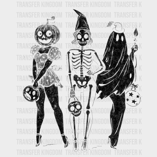 Girl, Skeleton, Ghost - Skeleton DTF Transfers transfer-kingdom Dark Color Design (See Imaging)