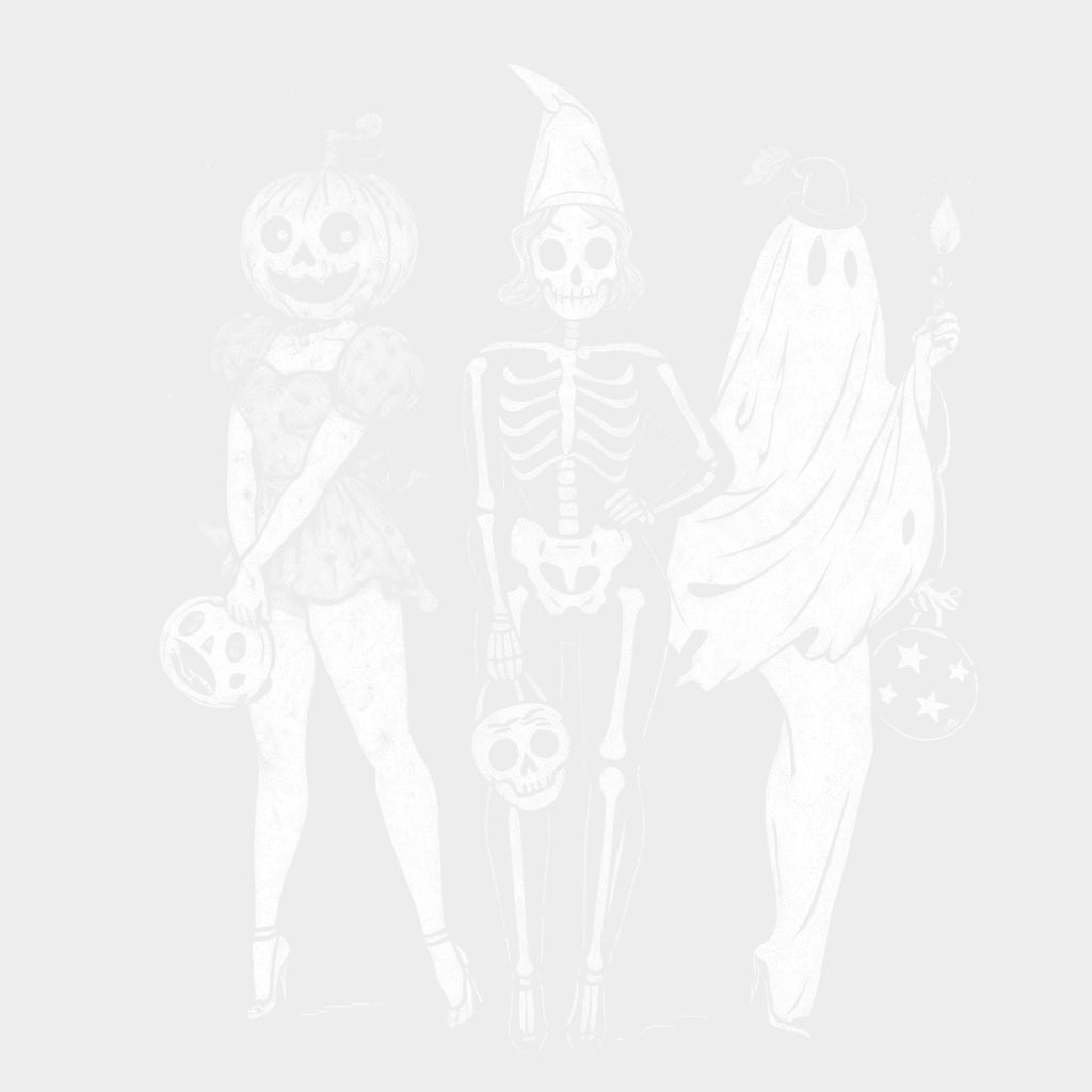 Girl, Skeleton, Ghost - Skeleton DTF Transfers transfer-kingdom Light Color Design (See Imaging)