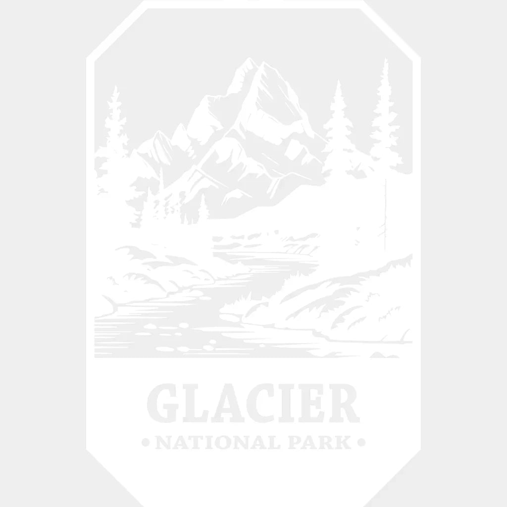 Glacier National Park Design - Parks Dtf Transfers Unisex S & M (10’) / Light Color See Imaging