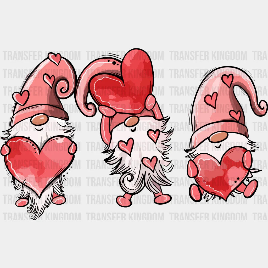 Gnome Hearts Valentines Day Design - Dtf Heat Transfer
