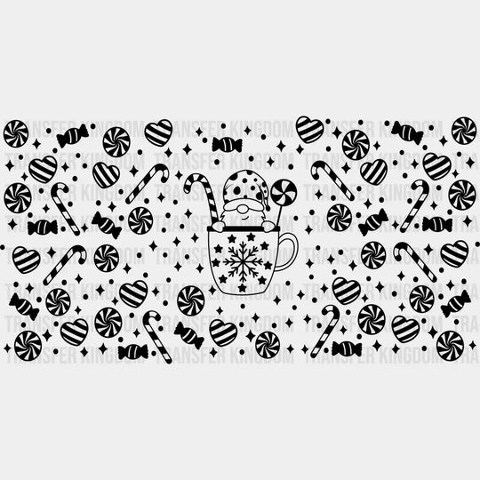 Gnome In A Cup - Christmas Wrap Uv Sticker Permanent Dtf Decal