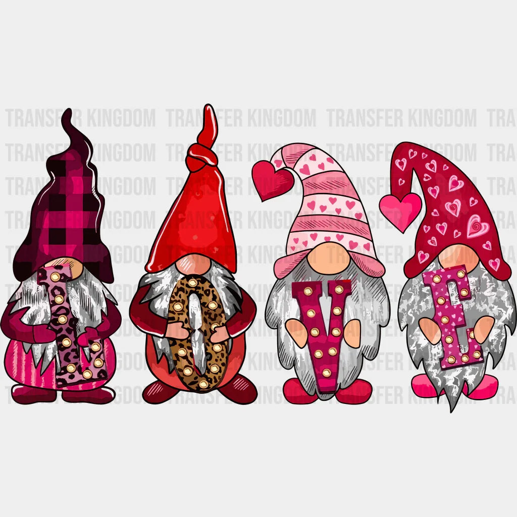 Gnome Love Valentines Day Design - Dtf Heat Transfer