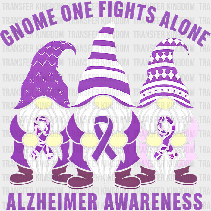Gnome One Fights Alone - Alzheimer's Awareness DTF Transfer