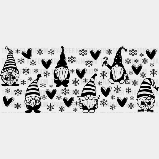 Gnome Snowflake Design - Christmas Cup Wrap Uv Sticker Permanent Dtf Decal