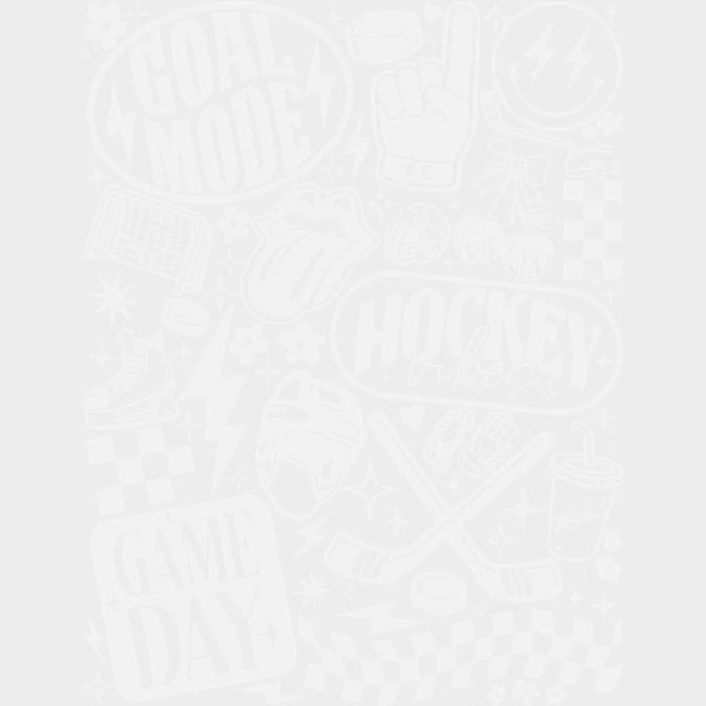 Goal Mode Game Day - Hockey DTF Transfers Adult Unisex - S & M (10’’) / Light Color Design (See Imaging)